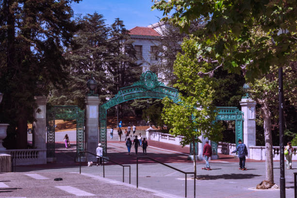 Sather Gate at University of California, Berkeley Berkeley California,USA. July 25 2021: Sather Gate is entrance to the UC Berkley campus. berkeley california stock pictures, royalty-free photos & images