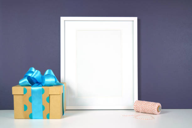 istock Father's Day or masculine birthday theme vertical frame styled with gift. 1331174928