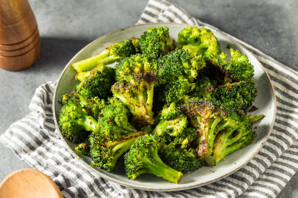 istock Homemade Organic Roasted Green Broccoli 1331177020