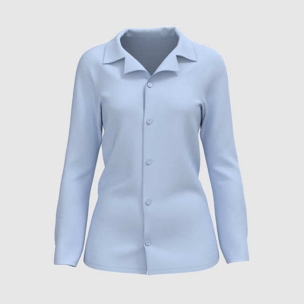 istock Long-sleeve camp shirt mockup 1331178740