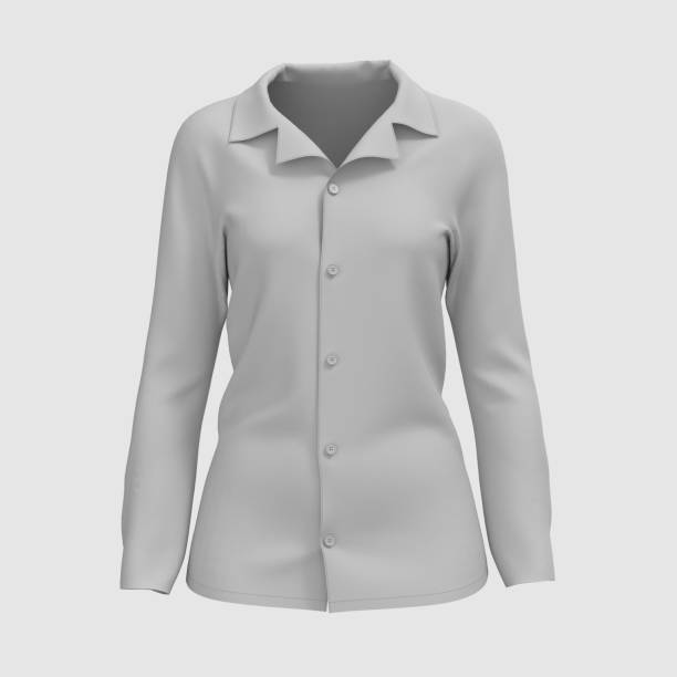 istock Long-sleeve camp shirt mockup 1331178753