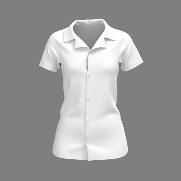istock Short-sleeve camp shirt mockup 1331178821