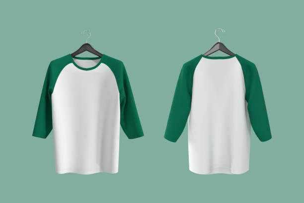 istock Half-sleeve raglan t-shirt mockup 1331179343