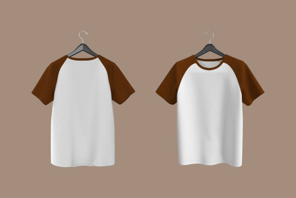 istock Short-sleeve raglan t-shirt mockup 1331179346