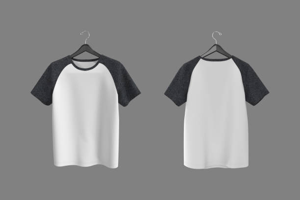 istock Short-sleeve raglan t-shirt mockup 1331179366