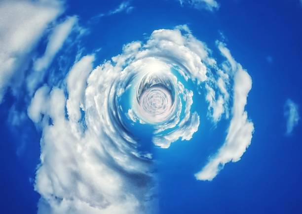 istock Illustration of clouds swirling in the sky 1331182245