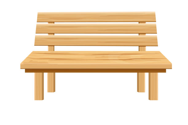 Wooden Park Bench Garden Furniture In Cartoon Style Isolated On White  Background Wood Street Seat Outdoor Decoration Vector Illustration Stock  Illustration - Download Image Now - iStock