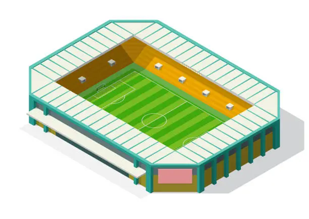 Vector illustration of isometric stadium of football
