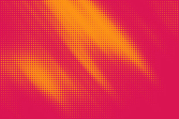 stockillustraties, clipart, cartoons en iconen met dot half tone pattern background with motion blur - popart