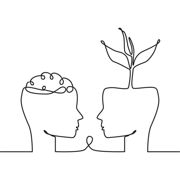 ilustraciones, imágenes clip art, dibujos animados e iconos de stock de mentalidad de crecimiento vector de diseño de línea continua. ilustración para una buena presentación - plant improvement aspirations growth