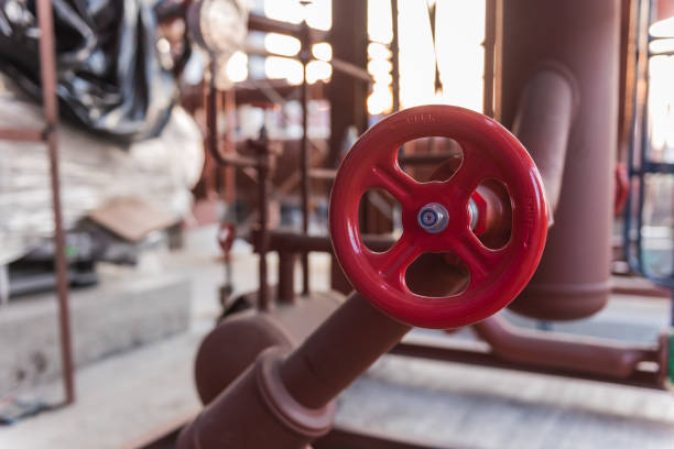 istock Industrial valve in machine room 1331199906