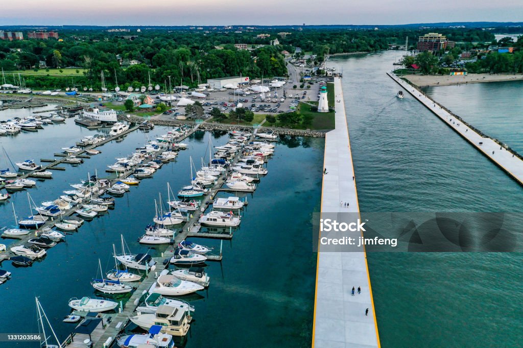 Port Dalhousie Range Rear Lighthouse at Westcliffe Park in St. Catharines, Ontario, Canada Ontario, Canada. Ontario - Canada Stock Photo