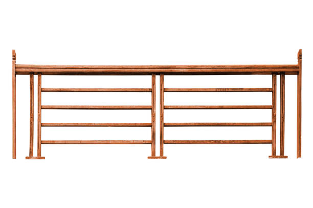 istock Wooden railing isolated on white background 1331206061