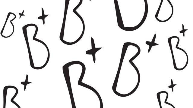 Animation of letter b icons moving on white background