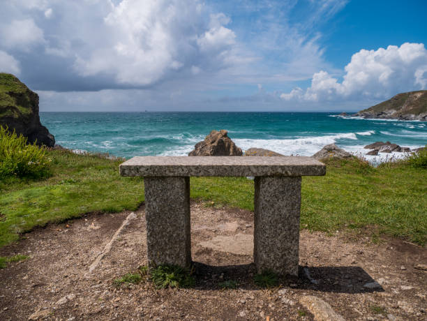 istock A stone bench overlooking the sea 1331216286