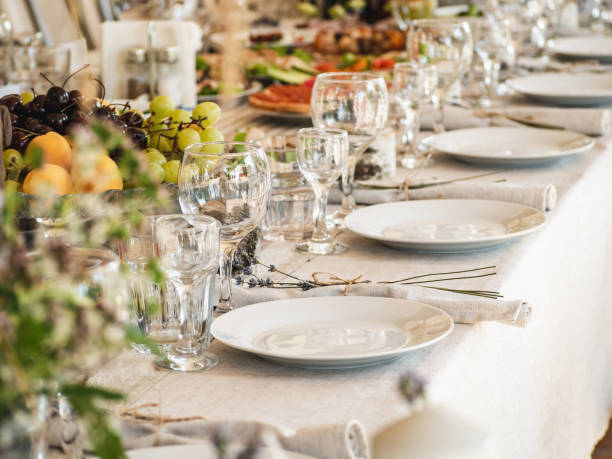istock Served festive table. Preparation for the holiday 1331219104