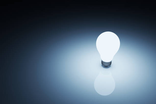 istock Light bulb lighting bright on darkness white background. Concept of creative idea and innovation. 3d illustration 1331221007