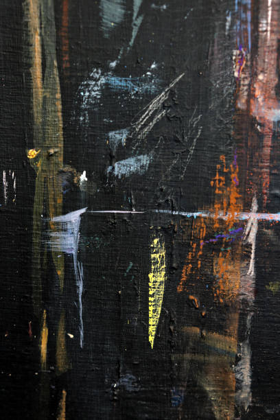 istock Abstract Art Paint Strokes On Black Background 1331221134