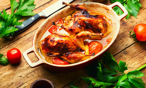 istock Quail baked in tomatoes 1331222819