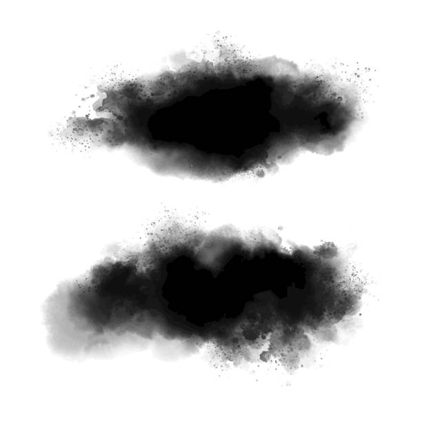 istock Black watercolor on white background grunge style vector illustration 1331229846