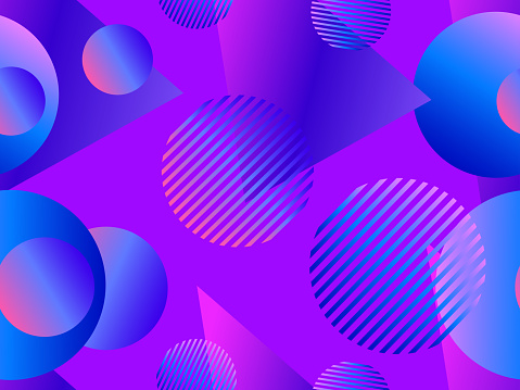 80s Gradient Pattern Geometric Seamless Pattern In 80s Style Colorful Gradient Synthwave And ...