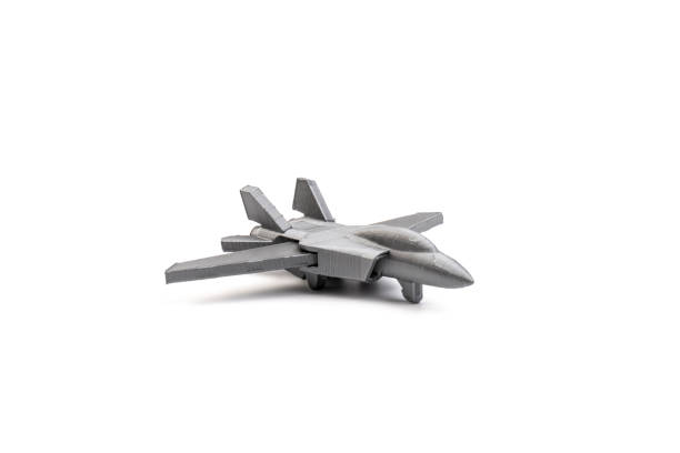 Model plane, airliner, airplane created on a 3d printer, on white background. transportation concept