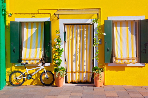 Colorful houses on the island of Burano near Venice, Italy