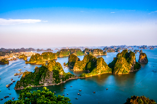 Aerial view over Ha Long Bay in north Vietnam