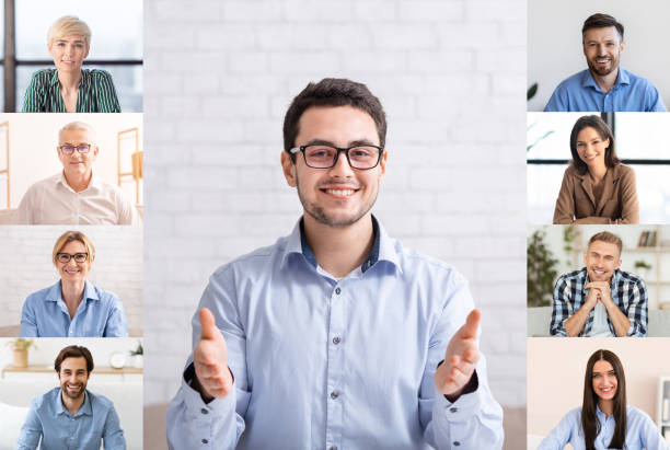istock Diverse People Having Video Conference Together, Webcam Screenshot 1331248457