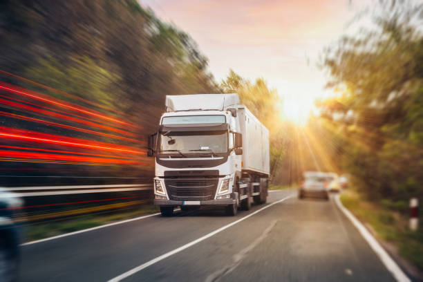istock Lorry Traffic Transport on motorway in motion 1331248541