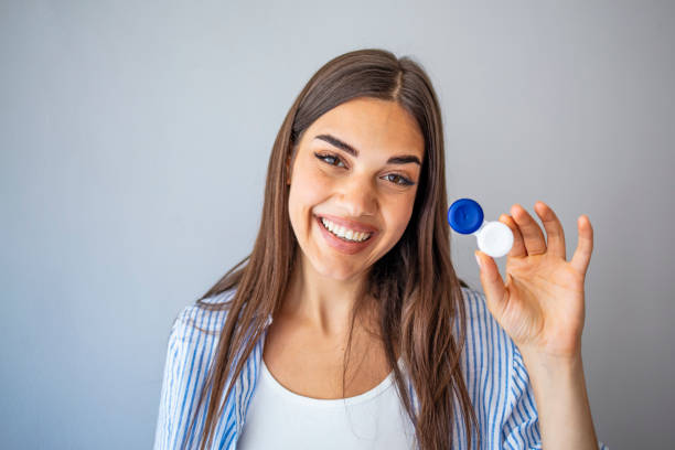 istock Woman with Contact Lenses Case 1331249917