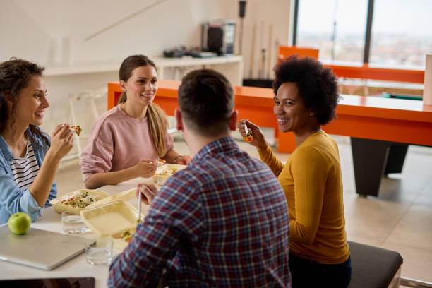 istock Time for chatting with the office colleagues while having healthy meal 1331251362