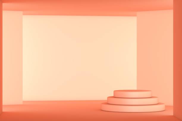istock Podium and minimal abstract background, 3d rendering geometric shape, Stage for awards on website in modern. Empty product stand. 1331251541