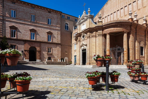 Old Macerata Marche Italy Old part of Macerata city in Marche Italy in Spring time macerata italy stock pictures, royalty-free photos & images