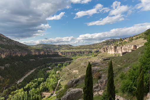 Amazing view at the Enchanted City in Cuenca, a natural geological landscape site in Cuenca city, Spain...