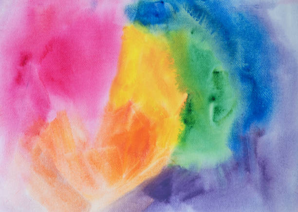 istock Abstract background rainbow color watercolor painting 1331256491