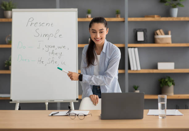 istock Distance learning, virtual distance, online class on video conference call with teacher, tutor, study at home 1331263289