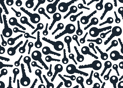 Keys seamless vector wallpaper, a lot of turnkeys endless pattern background pic.