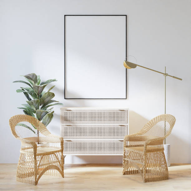 istock Interior Poster Frame Mockup with Modern Furniture Decoration 1331267018