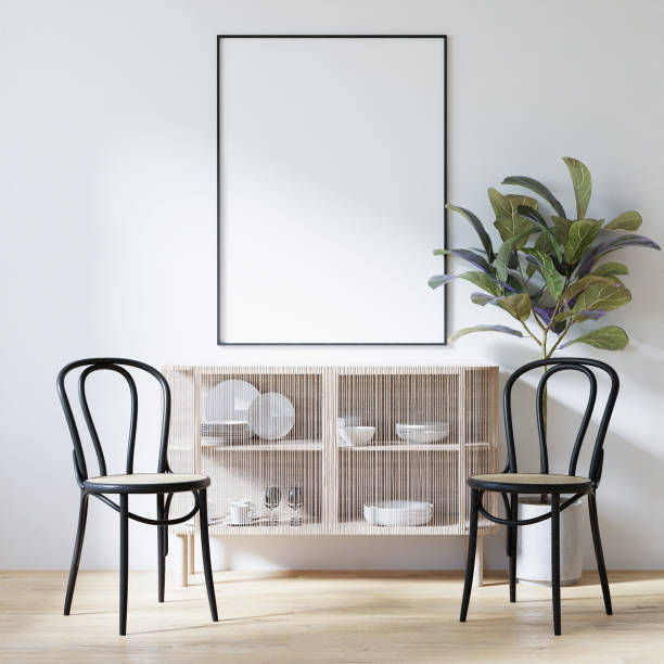 istock Interior Poster Frame Mockup with Modern Furniture Decoration 1331267044
