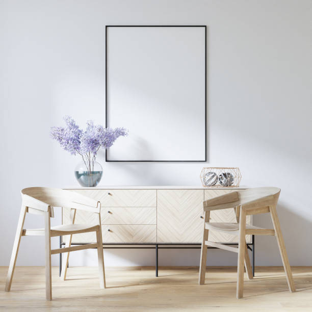 istock Interior Poster Frame Mockup with Modern Furniture Decoration 1331267068