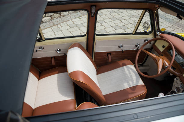 istock Custom made interior of a vintage classic car 1331267689