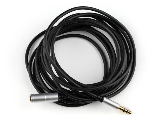 istock Extension audio cable Jack 3.5 mm. Headphone adapter cable 1331271135