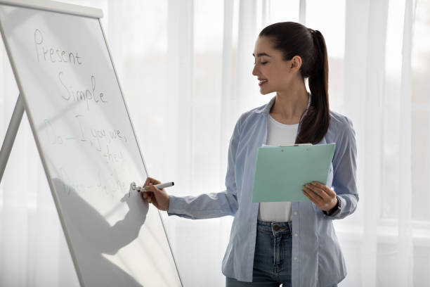 istock Modern teacher, tutor, shooting online lesson and teaching students remotely, covid-19 pandemic 1331275169
