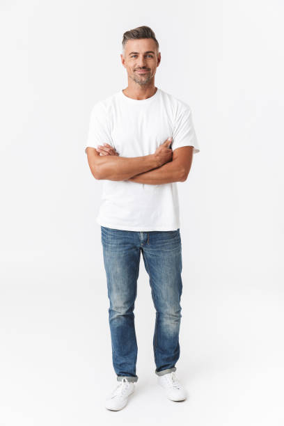 istock Confident handsome shirtless man standing isolated 1331277092