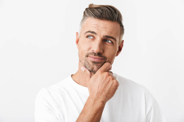 istock Confident handsome shirtless man standing isolated 1331278070
