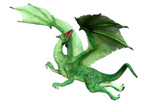 istock 3D illustration fantasy dragon on white 1331278124