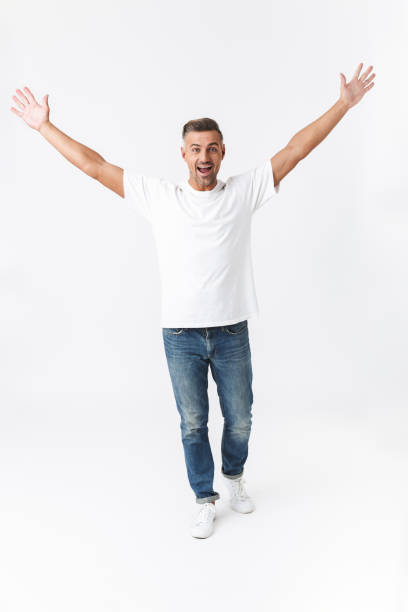 istock Confident handsome shirtless man standing isolated 1331278347