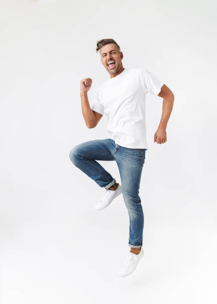 istock Confident handsome shirtless man standing isolated 1331278933