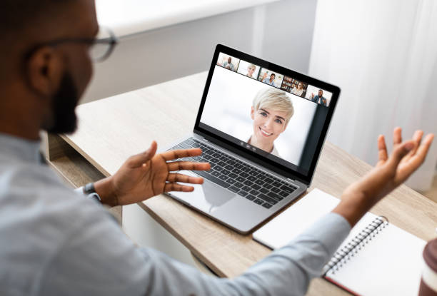 istock Diverse business people making online briefing videocall at home 1331283016